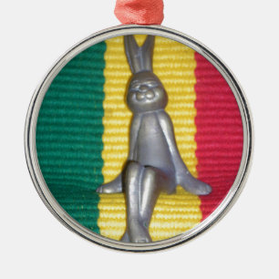 Ornement En Métal Lapin - Lapin à Rasta Couleurs : Une touche de Sup