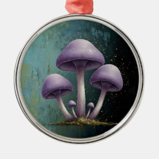 Ornement En Métal Lavender Fungus - Vintage Botanical Art Magnet