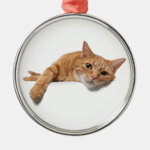 Ornement En Métal Le Chat Orangé s'allonge