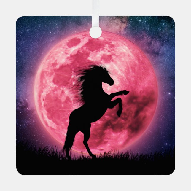 Ornement En Métal Le cheval et la lune rose (Recto)