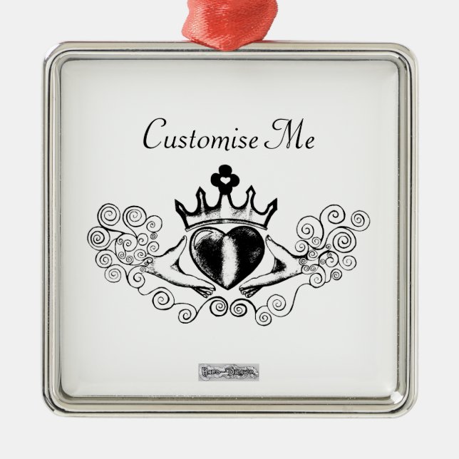 Ornement En Métal Le Claddagh (noir) (Devant)