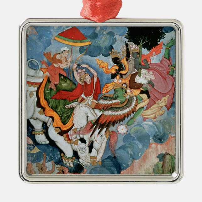 Ornement En Métal Le combat de Krishna avec INDRA, c.1590 (Devant)