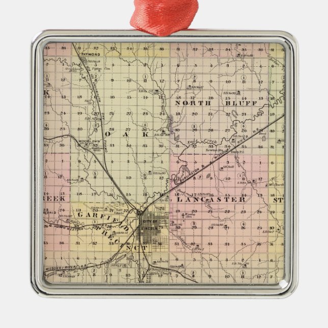 Ornement En Métal Le comté de Lancaster, Nébraska (Devant)
