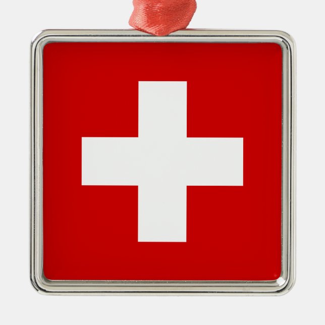 Ornement En Métal Le drapeau de la Suisse (Devant)