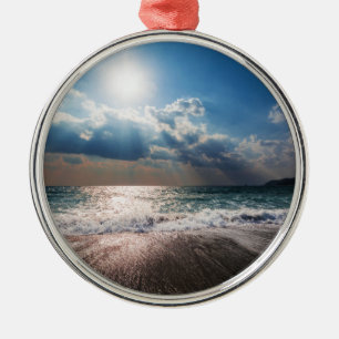 Ornement En Métal Le jour passé à la plage