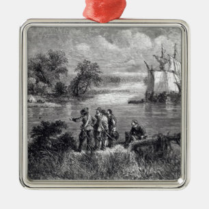 Ornement En Métal Le Moravians montant le Delaware