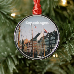 Ornement En Métal Le Nyhavn emblématique, Copenhague, Danemark