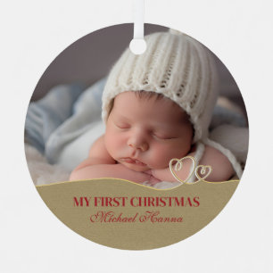 Ornement En Métal Le premier Noël de bébé garçon Statistiques de nai