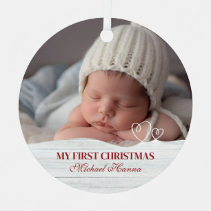 Ornement En Métal Le premier Noël de bébé garçon Statistiques de nai