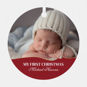 Ornement En Métal Le premier Noël de bébé garçon Statistiques de nai