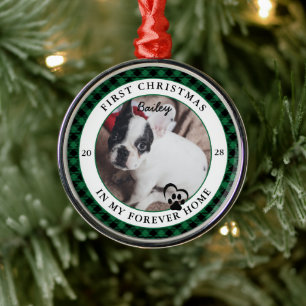 Ornement En Métal Le premier Noël de Forever Home Dog