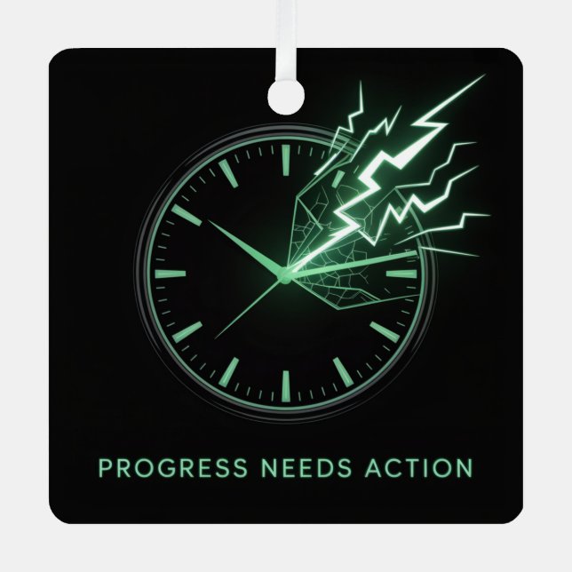 Ornement En Métal Le progrès nécessite une action (Recto)