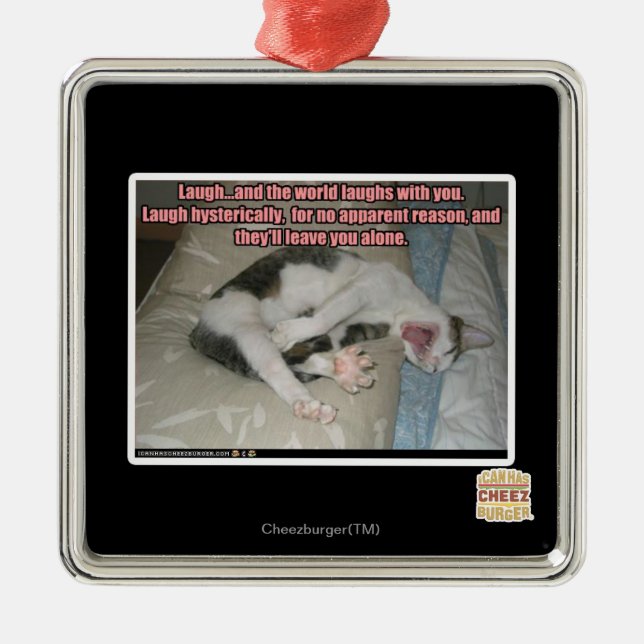 Ornement En Métal Le rire et le monde rit avec vous (Devant)