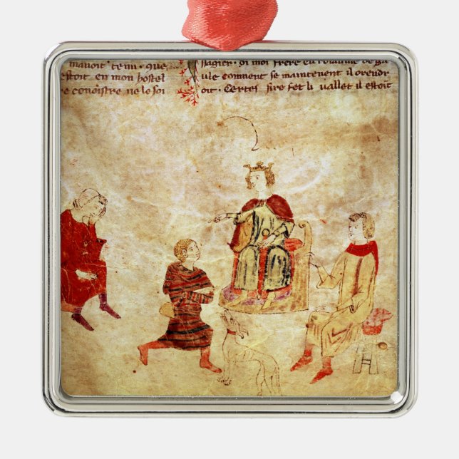 Ornement En Métal Le Roi Arthur sur son trône entouré (Devant)