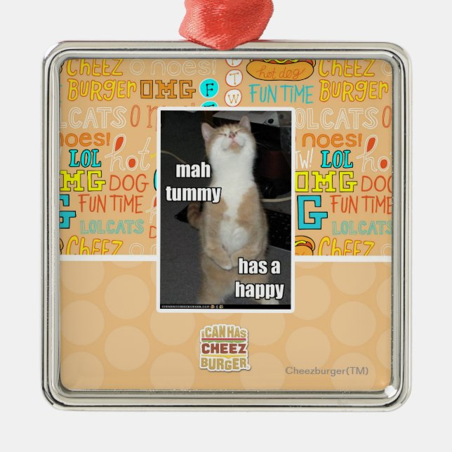 Ornement En Métal Le ventre d'heure-milliampère a un heureux (Devant)