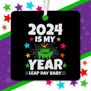 Ornement En Métal Leap Day Leapling 2024 Est Mon Année Février 29 An