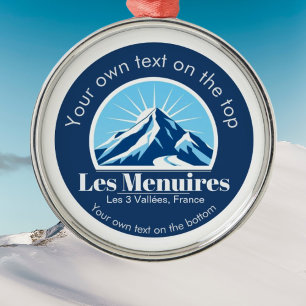 Ornement En Métal Les Menuires trois Vallées Médaille de ski France