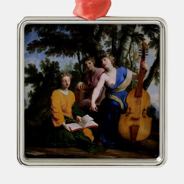 Ornement En Métal Les Muses Melpomene, Erato et Polymnia, 1652-55 (Devant)