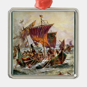 Ornement En Métal Les offices d'Alfred attaquant le dragon de Viking