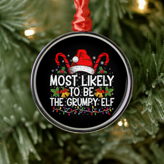 Ornement En Métal Les Plus Probables D'Être L'Elfe Grumpy Drôle Noël (Arbre)