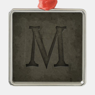 Ornement En Métal Lettre concrète M de monogramme