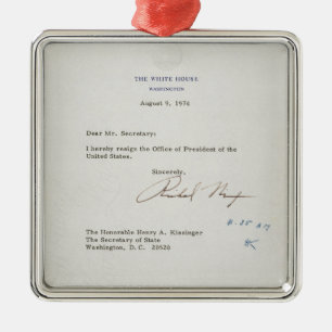 Ornement En Métal Lettre de démission de Richard M. Nixon 1974