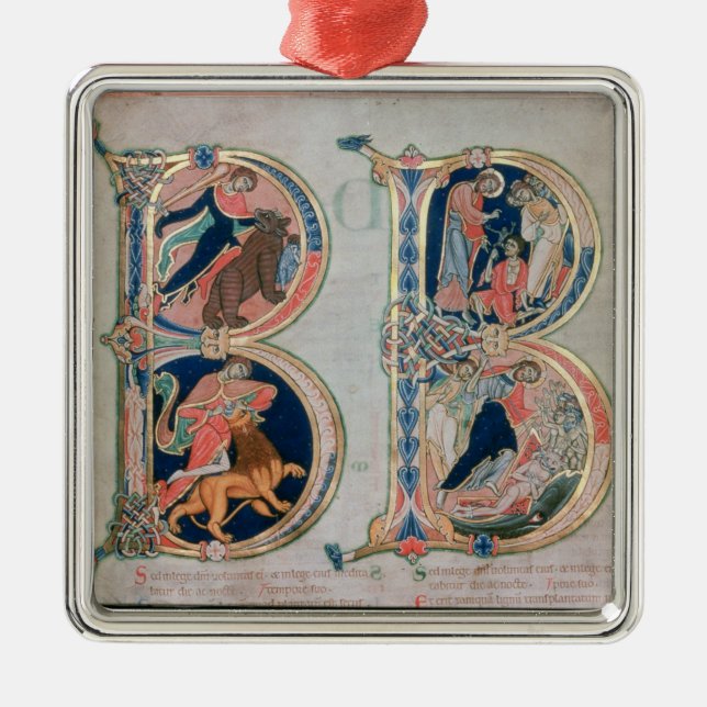 Ornement En Métal Lettre initiale 'B' Beatus vir - Béni est (Devant)