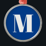 Ornement En Métal LETTRE INITIALE Bleu Profond Monogramme Moderne De<br><div class="desc">Voulez-vous posséder un produit avec les initiales de votre nom? Il est très simple,  esthétique et attrayant.</div>