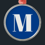 Ornement En Métal LETTRE INITIALE Bleu Profond Monogramme Moderne De<br><div class="desc">Voulez-vous posséder un produit avec les initiales de votre nom? Il est très simple,  esthétique et attrayant.</div>