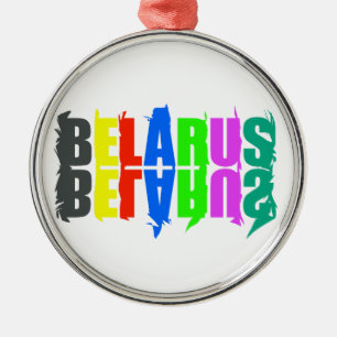 Ornement En Métal Lettres joyeuses colorées de Biélorussie