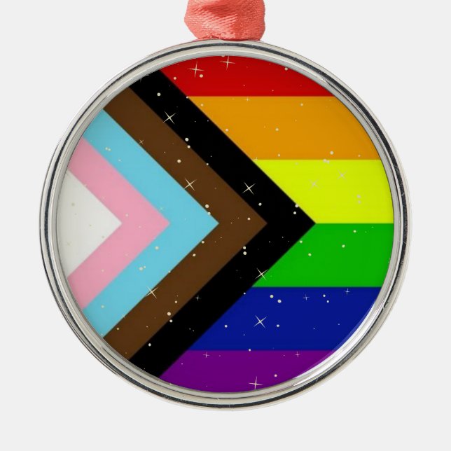 Ornement En Métal LGBT Pride Flag Christmas Tree Hanging Decoration (Devant)