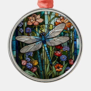 Ornement En Métal Libellule verre coloré floral bohème botanique