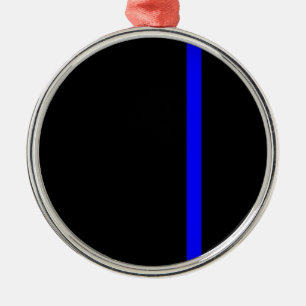 Ornement En Métal Ligne Bleue Mince Symbolique dans un décor noir
