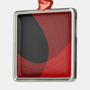 Ornement En Métal Lignes modernes rouge et noir