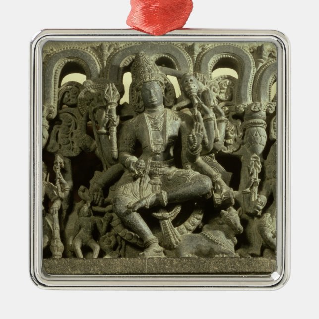 Ornement En Métal Linteau dépeignant la trinité : Siva, Brahma et (Devant)