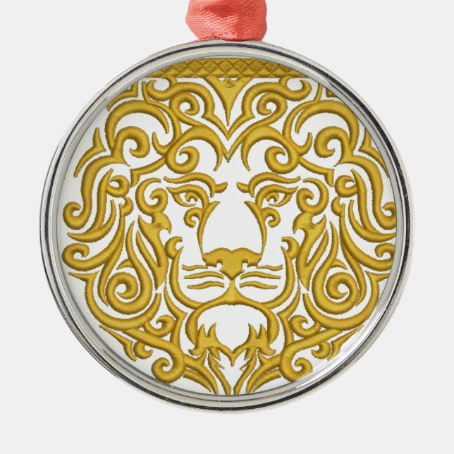 Ornement En Métal lion doré dans la couronne (Devant)