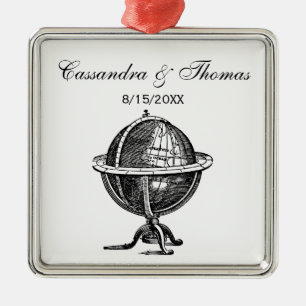 Ornement En Métal Lithographie du monde vintage dessin BW