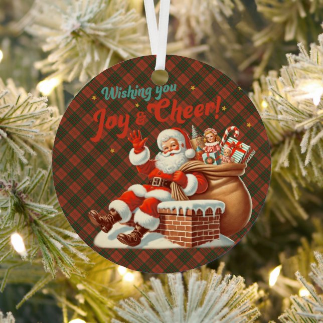 Ornement En Métal Livingston Ancient Scottish Tartan Christmas (Insitu)