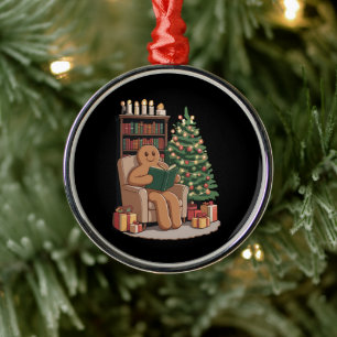 Ornement En Métal Livres de lecture Rétro Gingerbread Noël Enseignan