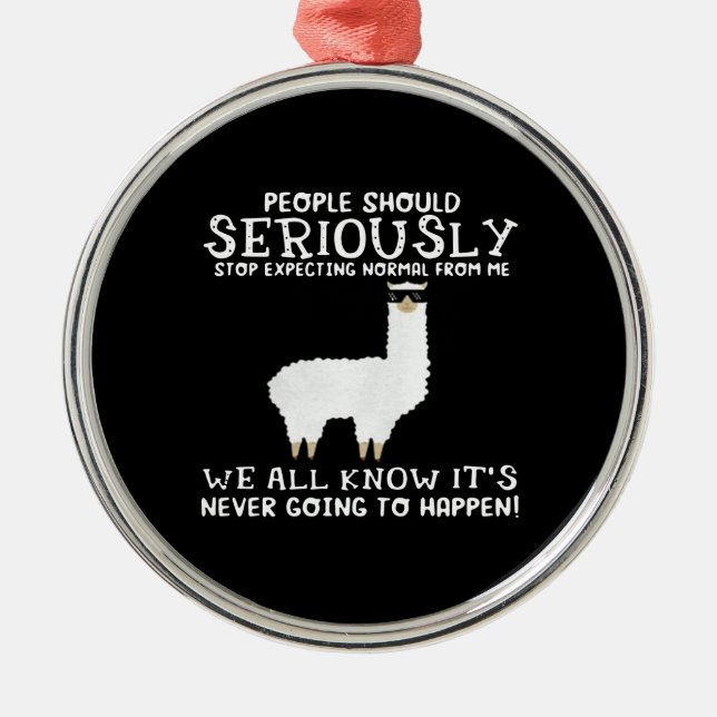 Ornement En Métal Llama Gift | Les gens devraient être sérieux (Devant)