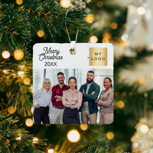 Ornement En Métal Logo de la photo d'entreprise Noël moderne (Créateur téléchargé)