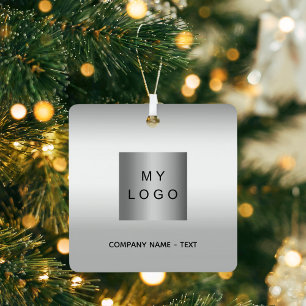 Ornement En Métal Logo d'entreprise Noël argent