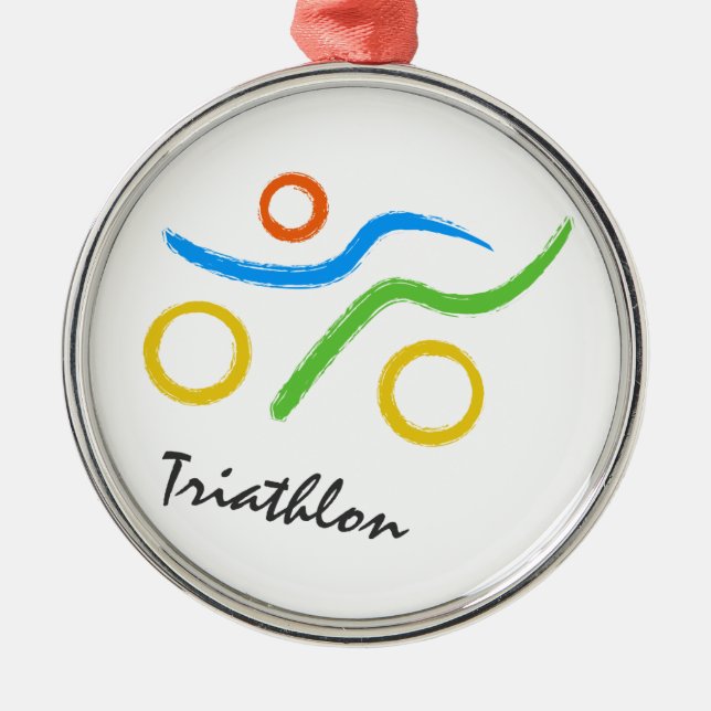Ornement En Métal Logo du triathlon (Devant)