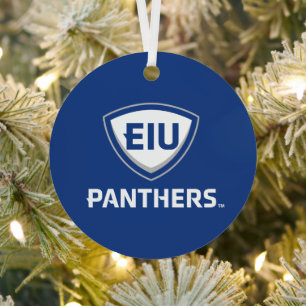 Ornement En Métal Logo Eastern Illinois Panthers Shield & Wordmark