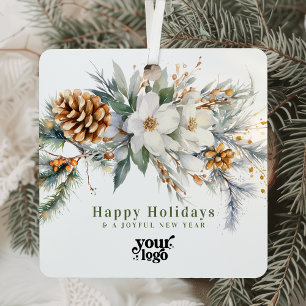 Ornement En Métal Logo Professionnel Client Cadeau Noël