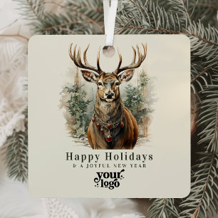 Ornement En Métal Logo Professionnel Client Cadeau Noël