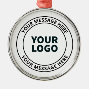 Ornement En Métal Logo téléchargé + Texte circulaire modifiable