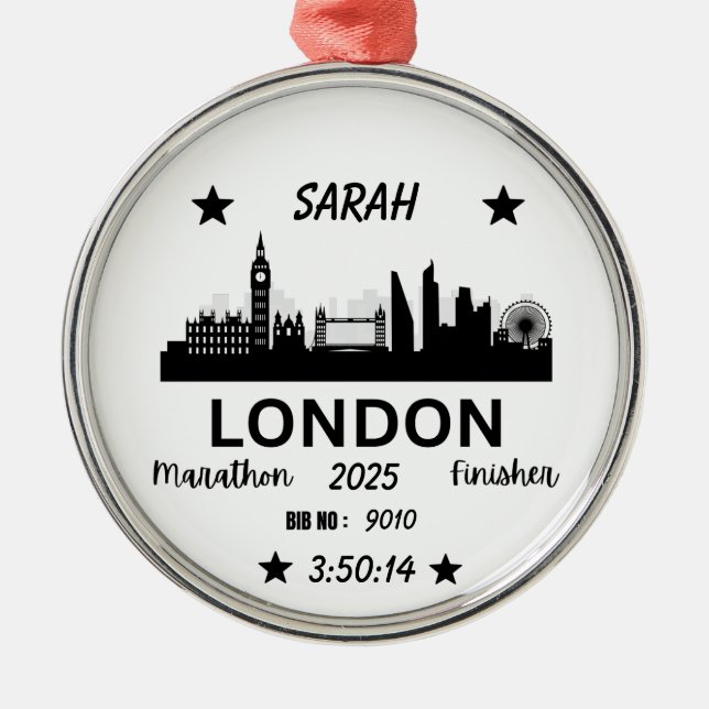 Ornement En Métal London Marathon Finisher Running Keepsake Gift (Devant)
