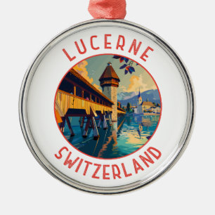 Ornement En Métal Lucerne Suisse Retro Cercle détendu