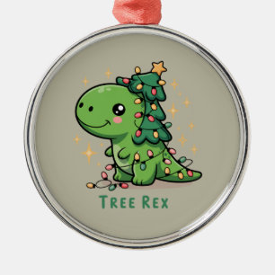 Ornement En Métal Lumière de dinosaure de Noël Fête drôle Rex d'arbr